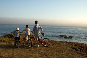 family biking