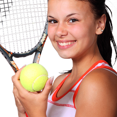 girl playing tennis